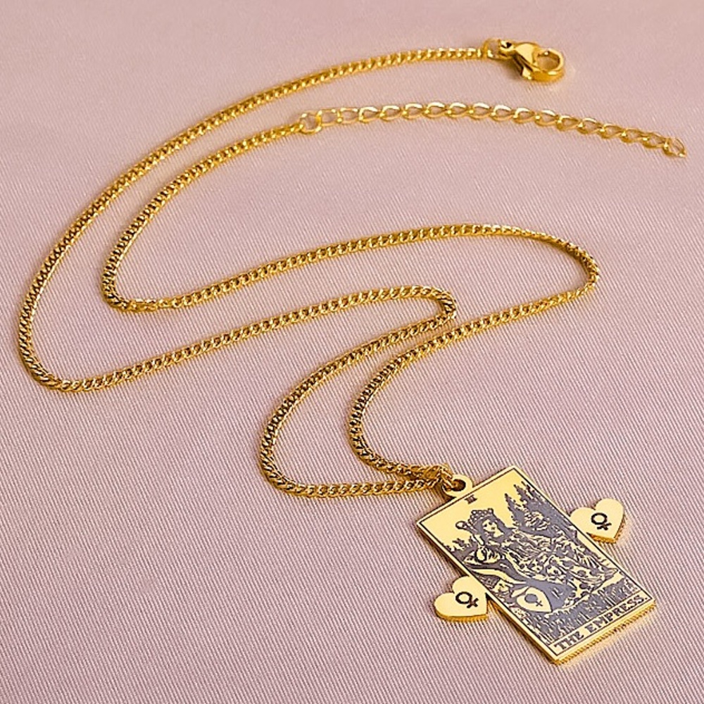 ⚜️𝟯𝟬%𝗢𝗙𝗙 𝗯𝘂𝗻𝗱𝗹𝗲𝘀 𝟯+⚜️ NEW Empress Tarot Card Stainless Steel Necklace - Picture 6 of 12